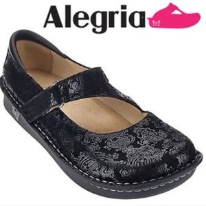 Alegria PG Lite Jill Black Gracie Mary Jane Rocker Clogs Size 38